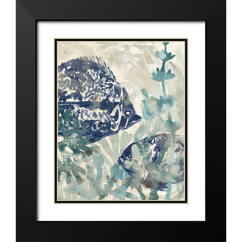 Seafloor Fresco II Black Modern Wood Framed Art Print with Double Matting by Vess, June Erica