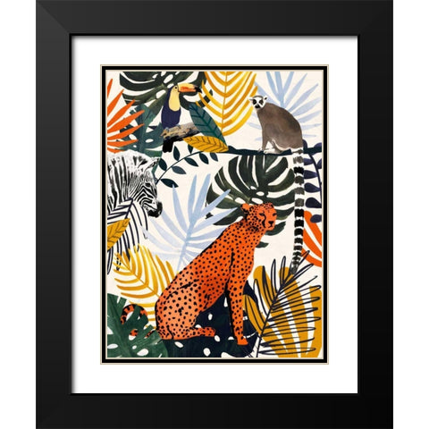 Jungle Jumble I Black Modern Wood Framed Art Print with Double Matting by Borges, Victoria