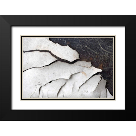 Abstract Fissure I Black Modern Wood Framed Art Print with Double Matting by Stramel, Renee W.