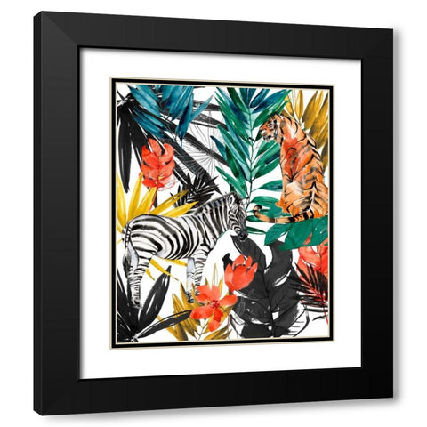 Jungle Life I Black Modern Wood Framed Art Print with Double Matting by Goldberger, Jennifer