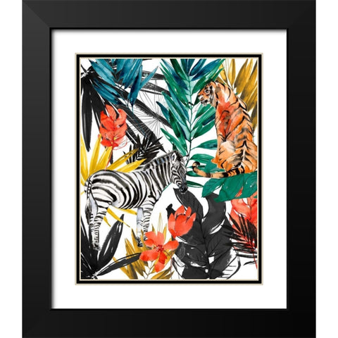 Jungle Life I Black Modern Wood Framed Art Print with Double Matting by Goldberger, Jennifer
