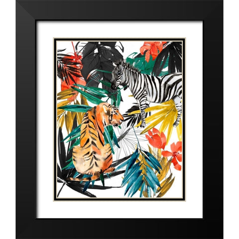 Jungle Life II Black Modern Wood Framed Art Print with Double Matting by Goldberger, Jennifer