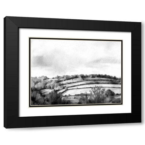 Rolling Landscape Sketch I Black Modern Wood Framed Art Print with Double Matting by Caroline, Emma