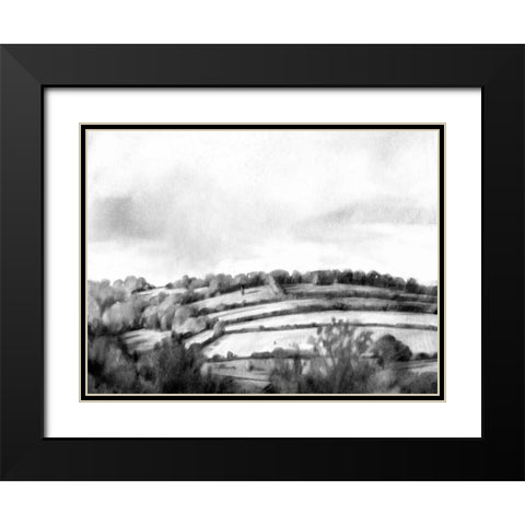 Rolling Landscape Sketch I Black Modern Wood Framed Art Print with Double Matting by Caroline, Emma