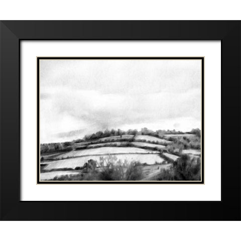 Rolling Landscape Sketch II Black Modern Wood Framed Art Print with Double Matting by Caroline, Emma