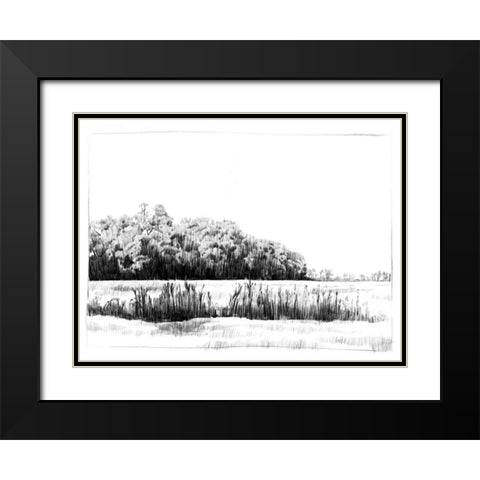 Northern Neck Landscape II Black Modern Wood Framed Art Print with Double Matting by Caroline, Emma