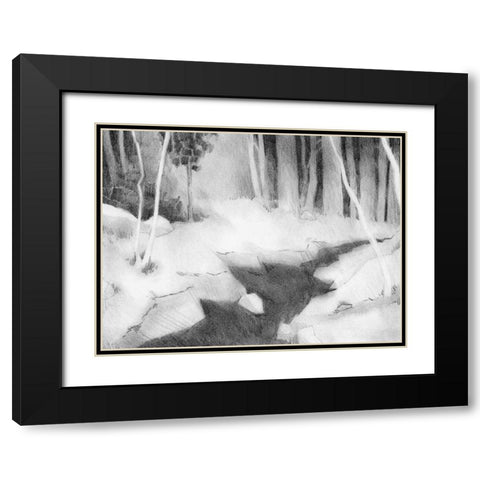 Graphite Glade II Black Modern Wood Framed Art Print with Double Matting by Green, Jacob