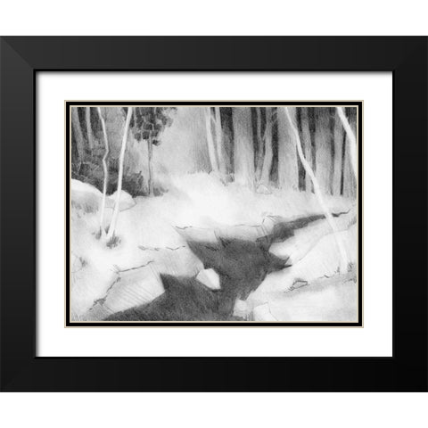 Graphite Glade II Black Modern Wood Framed Art Print with Double Matting by Green, Jacob