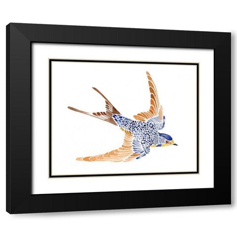 Jeweled Barn Swallow I Black Modern Wood Framed Art Print with Double Matting by Green, Jacob