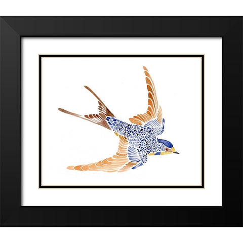 Jeweled Barn Swallow I Black Modern Wood Framed Art Print with Double Matting by Green, Jacob