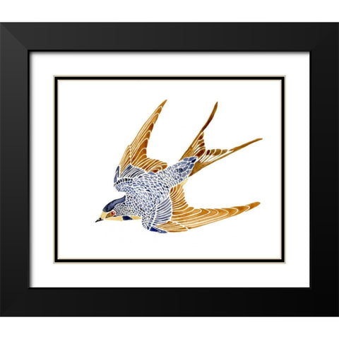 Jeweled Barn Swallow II Black Modern Wood Framed Art Print with Double Matting by Green, Jacob