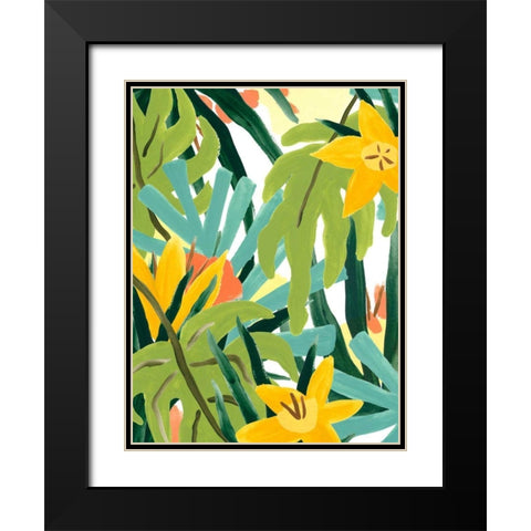 Palm Thatch I Black Modern Wood Framed Art Print with Double Matting by Vess, June Erica