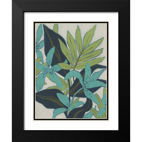 Jungle Blues I Black Modern Wood Framed Art Print with Double Matting by Vess, June Erica