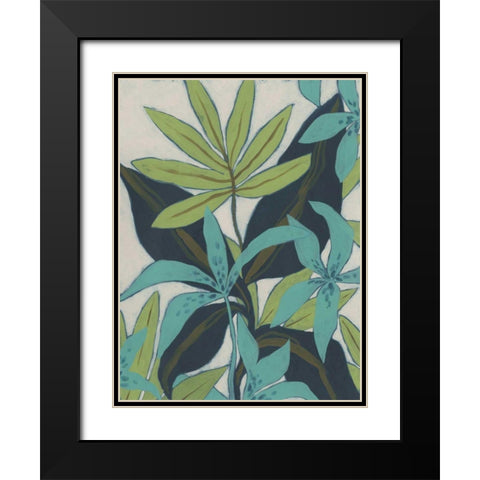 Jungle Blues II Black Modern Wood Framed Art Print with Double Matting by Vess, June Erica
