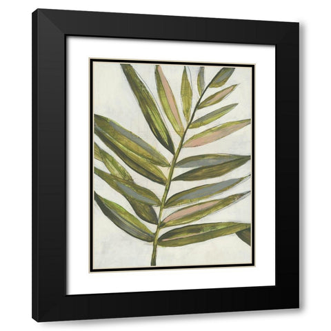 Pastel Frond I Black Modern Wood Framed Art Print with Double Matting by Goldberger, Jennifer