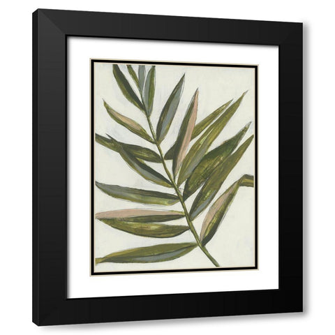 Pastel Frond II Black Modern Wood Framed Art Print with Double Matting by Goldberger, Jennifer