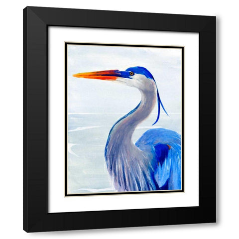 Great Blue I Black Modern Wood Framed Art Print with Double Matting by Warren, Annie