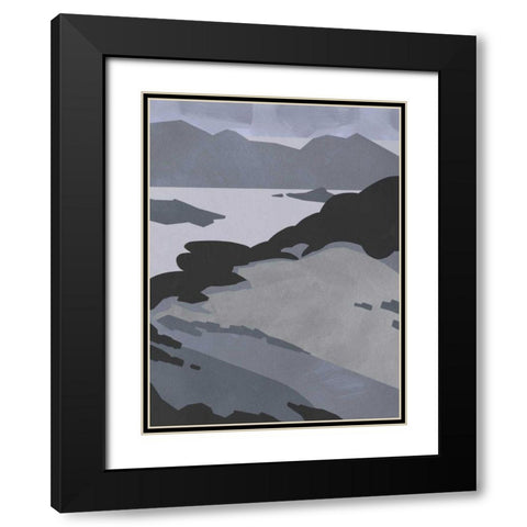 Grayscale Island Chain II Black Modern Wood Framed Art Print with Double Matting by Green, Jacob