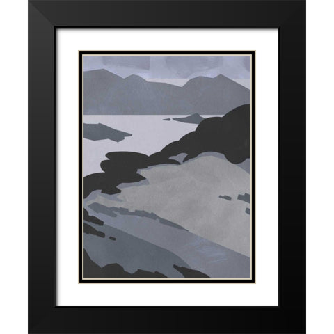 Grayscale Island Chain II Black Modern Wood Framed Art Print with Double Matting by Green, Jacob