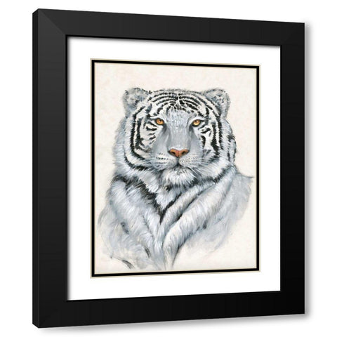 White Tiger I Black Modern Wood Framed Art Print with Double Matting by OToole, Tim