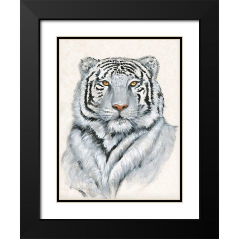 White Tiger I Black Modern Wood Framed Art Print with Double Matting by OToole, Tim