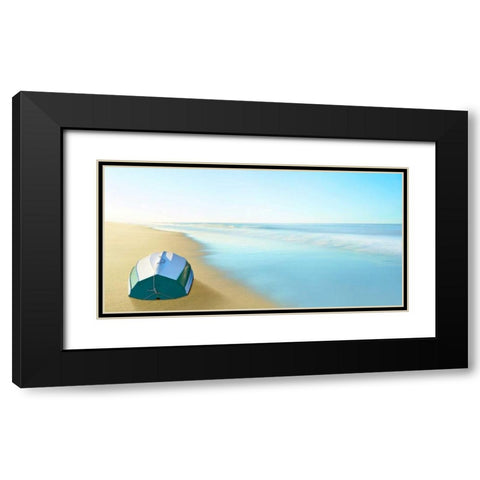 Boat on a Beach II Black Modern Wood Framed Art Print with Double Matting by McLoughlin, James