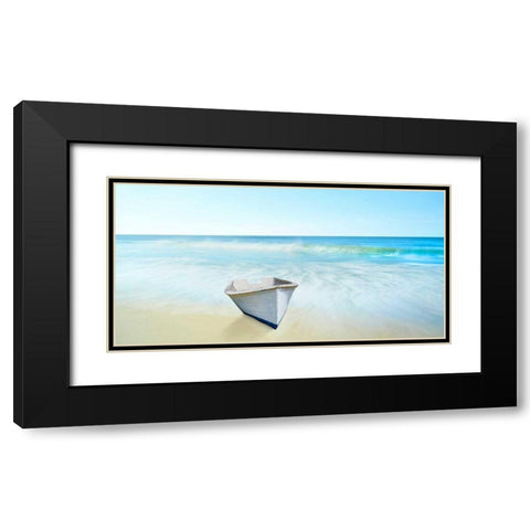 Boat on a Beach IV Black Modern Wood Framed Art Print with Double Matting by McLoughlin, James