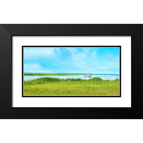 Marsh Mooring Black Modern Wood Framed Art Print with Double Matting by McLoughlin, James