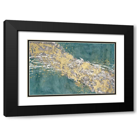 Mistral VI in Sea Green Black Modern Wood Framed Art Print with Double Matting by Willett, Michael