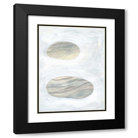 Neutral River Rocks I Black Modern Wood Framed Art Print with Double Matting by Lam, Vanna