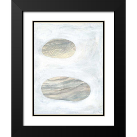 Neutral River Rocks I Black Modern Wood Framed Art Print with Double Matting by Lam, Vanna