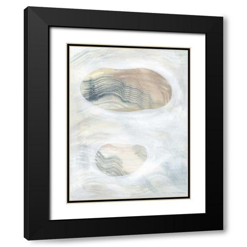 Neutral River Rocks II Black Modern Wood Framed Art Print with Double Matting by Lam, Vanna