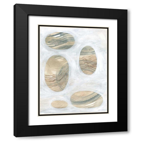 Neutral River Rocks III Black Modern Wood Framed Art Print with Double Matting by Lam, Vanna