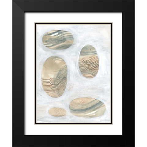 Neutral River Rocks III Black Modern Wood Framed Art Print with Double Matting by Lam, Vanna