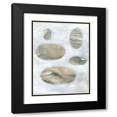 Neutral River Rocks IV Black Modern Wood Framed Art Print with Double Matting by Lam, Vanna