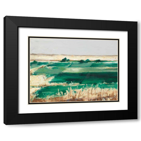 Emerald Fields II Black Modern Wood Framed Art Print with Double Matting by Harper, Ethan
