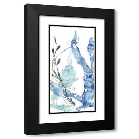 Ocean Etude Triptych II Black Modern Wood Framed Art Print with Double Matting by Goldberger, Jennifer