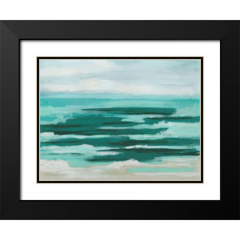 Mint Surf I Black Modern Wood Framed Art Print with Double Matting by Vess, June Erica