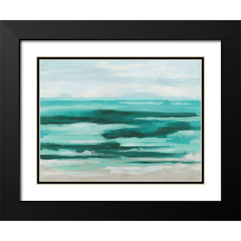 Mint Surf II Black Modern Wood Framed Art Print with Double Matting by Vess, June Erica