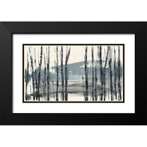Fluid Treeline I Black Modern Wood Framed Art Print with Double Matting by Goldberger, Jennifer