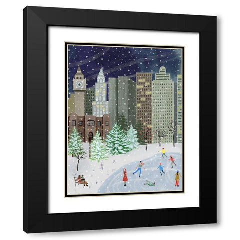 Christmas in the City I Black Modern Wood Framed Art Print with Double Matting by Popp, Grace