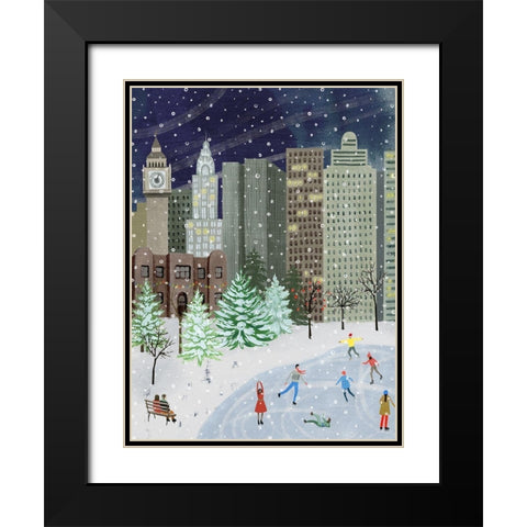 Christmas in the City I Black Modern Wood Framed Art Print with Double Matting by Popp, Grace