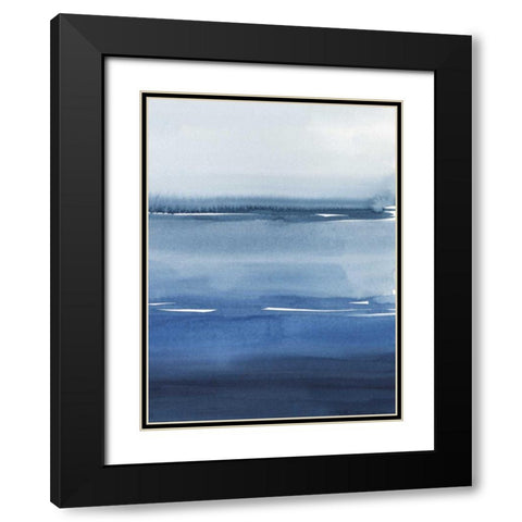 La Mar Azul I Black Modern Wood Framed Art Print with Double Matting by Popp, Grace