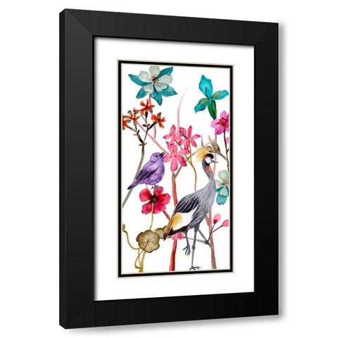 Tangled Garden I Black Modern Wood Framed Art Print with Double Matting by Wang, Melissa