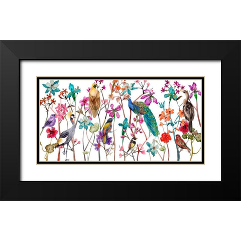 Tangled Garden V Black Modern Wood Framed Art Print with Double Matting by Wang, Melissa