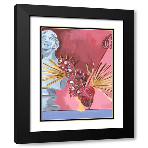 Flame Bouquet II Black Modern Wood Framed Art Print with Double Matting by Wang, Melissa