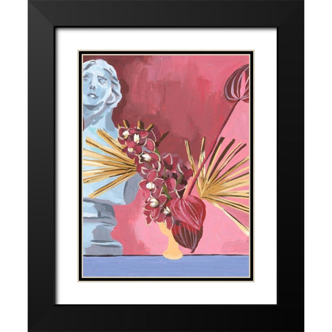 Flame Bouquet II Black Modern Wood Framed Art Print with Double Matting by Wang, Melissa