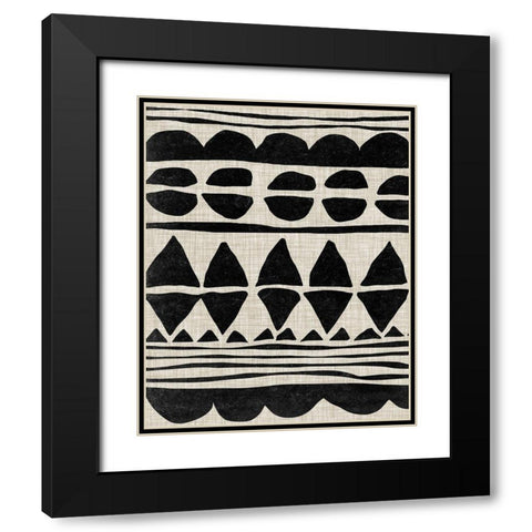 Monochrome Quilt I Black Modern Wood Framed Art Print with Double Matting by Wang, Melissa