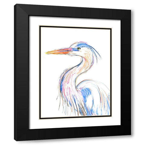 Herons Glance II Black Modern Wood Framed Art Print with Double Matting by Warren, Annie