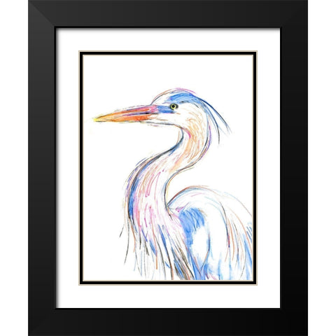 Herons Glance II Black Modern Wood Framed Art Print with Double Matting by Warren, Annie